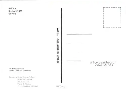 Flugzeuge Zivil Arabia Boeing 7637 200 OY APO  Kat. Airplanes Avions