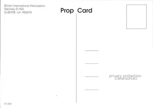 Hubschrauber Helikopter British International Helicopters Sikorsky S 76A G BHYB c n 760079 Kat. Flug