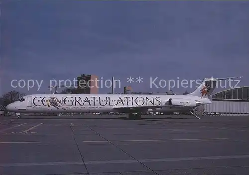 Flugzeuge Zivil Crossair Congratulations Anja Paerson McDonnell Douglas MD 83 HB ISX c n 49844 1579 Kat. Airplanes Avions