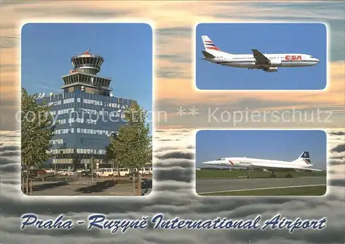 Flughafen Airport Aeroporto Praha Ruzyne Flugzeuge CSA British Airways Concorde Kat. Flug