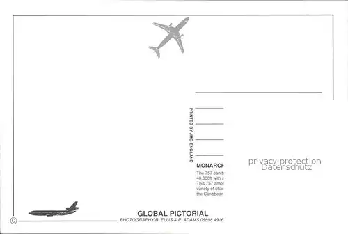 Flugzeuge Zivil Monarch Airlines Boeing 757 200 Kat. Airplanes Avions