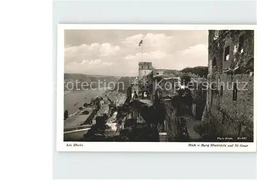 Foto Kratz Nr. 1157 St. Goar Blick von Burg Rheinfels  Kat. Fotografie