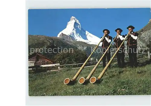 Alphorn Alphorntrio Edelweiss Zermatt Matterhorn  Kat. Musik