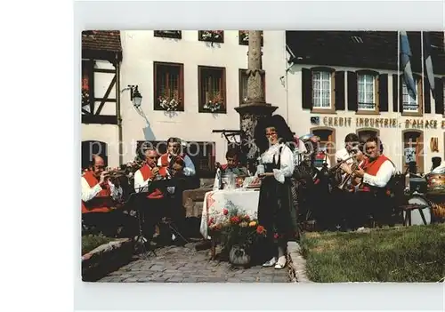 Trachten Alsace Musikanten Trompete Horn  Kat. Trachten