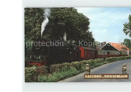 Lokomotive Harzquer  und Brockenbahn Westerntor Bhanhof Wernigerode  Kat. Eisenbahn