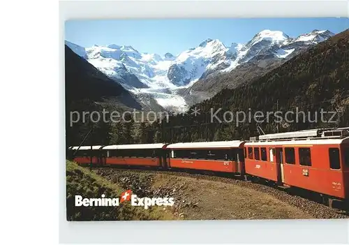 Eisenbahn Bernina Express Morteratsch Bellavista Piz Bernina  Kat. Eisenbahn