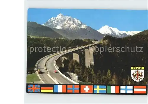Autobahn Brenner Europabruecke Innsbruck Tirol Serles  Kat. Autos