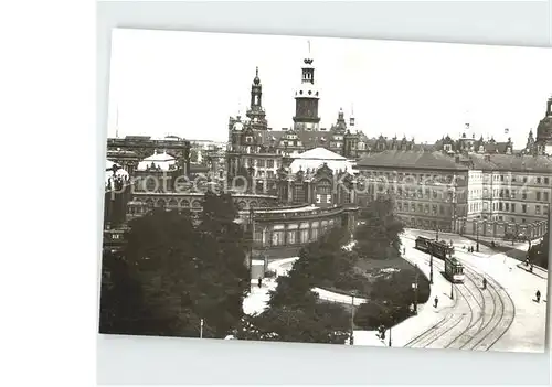 Strassenbahn Dresden Sophienstrasse Zwinger Taschenbergpalais  Kat. Strassenbahn