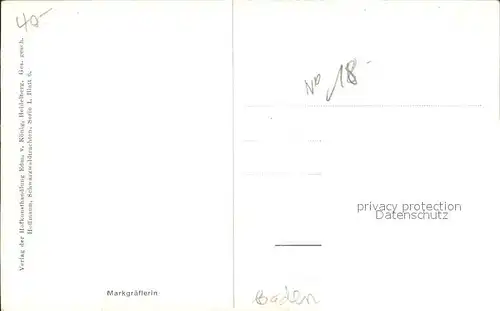 Hoffmann Heinrich Tracht Markgraeflerin Kat. Kuenstlerkarte