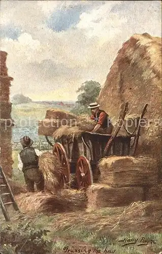 Verlag Tucks Oilette Nr. 9222 Harry Payne Trussing the hay Landwirtschaft Kat. Verlage