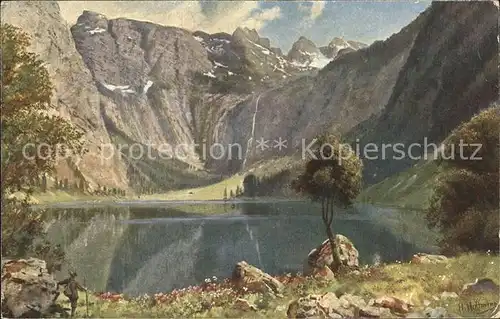 Hoffmann Heinrich Koenigssee Obersee Kaunerwand Roethswand Teufelshoerner Kat. Kuenstlerkarte
