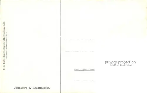 Hoffmann Heinrich Ulrichsburg Rappoltsweiler  Kat. Kuenstlerkarte