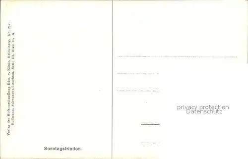 Hoffmann Heinrich Sonntagsfrieden Schwarzwald Bollenhut Trachten Hund Kat. Kuenstlerkarte