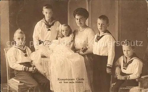 Adel Preussen Kronprinzessin Cecilie mit ihren sechs Kindern Kat. Koenigshaeuser