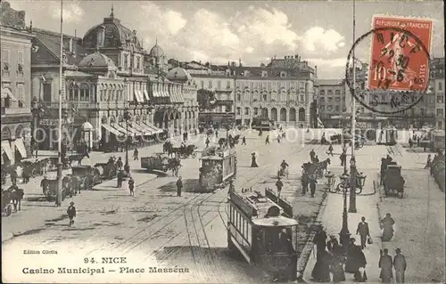 Strassenbahn Nice Casino Municipal Place Massena  Kat. Strassenbahn