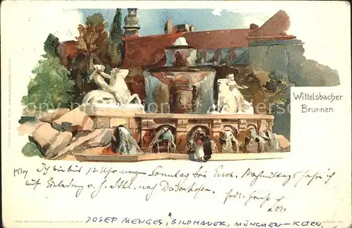 Kley Wittelsbacher Brunnen Muenchen Kat. Kuenstlerlitho