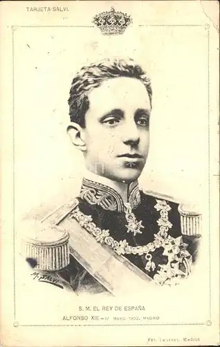 Adel Spanien Rey de Espana Alfonso XIII Kat. Koenigshaeuser