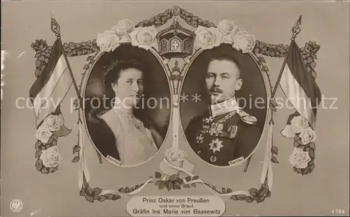 Adel Preussen Prinz Oskar Graefin Ina Marie von Bassewitz Kat. Koenigshaeuser