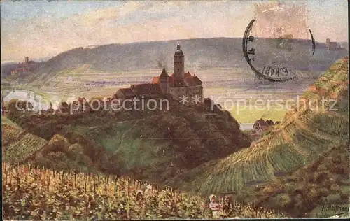 Hoffmann Heinrich Gundelshaim am Neckar Schloss Hornegg Guttenberg Ehrenfels  Kat. Kuenstlerkarte