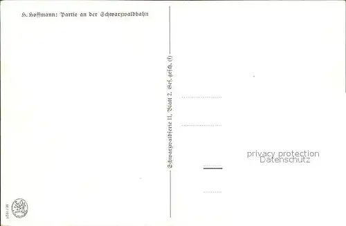 Hoffmann Heinrich Schwarzwaldbahn Partie Schwarzwaldhaeuser Kat. Kuenstlerkarte