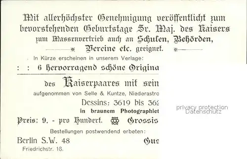 Wilhelm II Enkel Gustav Liersch Verlag Nr. 3619 Kat. Persoenlichkeiten