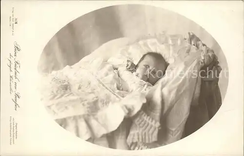 Adel Preussen Prinz Friedrich als Baby  Kat. Koenigshaeuser