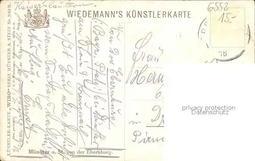 Verlag Wiedemann WIRO Nr. 2063 B Bad Muenster am Stein Ebernburg  Kat. Verlage