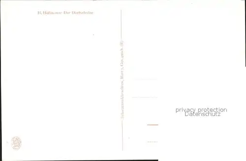 Hoffmann Heinrich Der Dorfschulze  Kat. Kuenstlerkarte