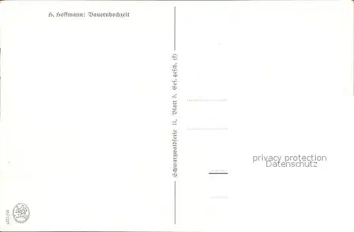 Hoffmann Heinrich Bauernhochzeit Schwarzwald Musikkapelle Kat. Kuenstlerkarte