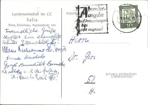 Studentika Wappen Amicitia Honor Patria Landsmannschaft CC Salia Kat. Studentika