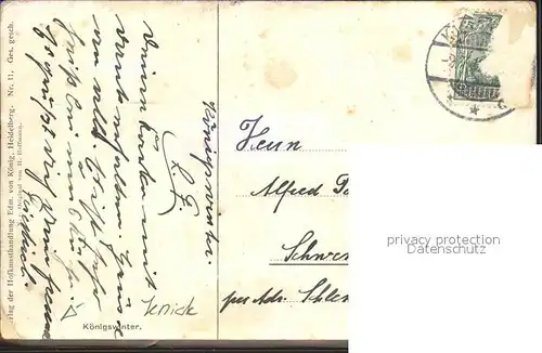 Hoffmann Heinrich Koenigswinter Seitenraddampfer  Kat. Kuenstlerkarte