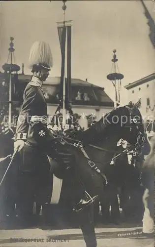 Adel Preussen Kronprinz Wilhelm salutiert Pferd  Kat. Koenigshaeuser