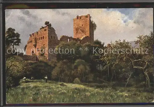 Hoffmann Heinrich Burg Landsberg Barr Vogesen Kat. Kuenstlerkarte