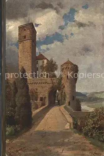 Hoffmann Heinrich Schloss Guttenberg am Neckar  Kat. Kuenstlerkarte