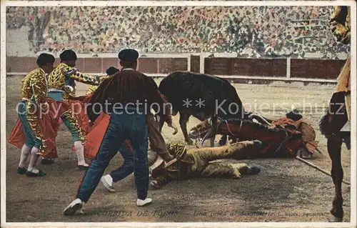 Stierkampf Corrida de Toros Una caida al descubierto Kat. Sport