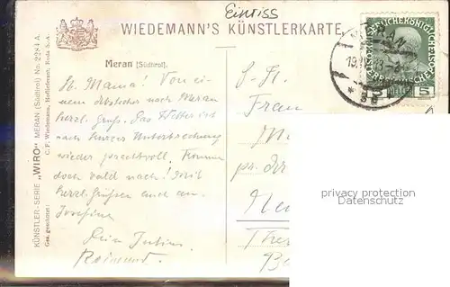 Verlag Wiedemann WIRO Nr. 2284 A Meran  Kat. Verlage