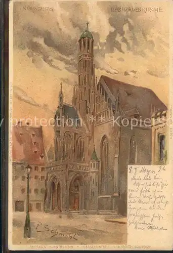 Schmohl P. Nuernberg Liebfrauenkirche  Kat. Kuenstlerlitho