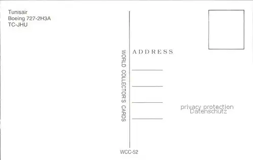 Flugzeuge Zivil Tunisair Boeing 727 2H3A TC JHU Kat. Airplanes Avions