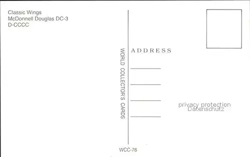 Flugzeuge Zivil Classic Wings McDonnell Douglas DC 3 D CCCC Kat. Airplanes Avions