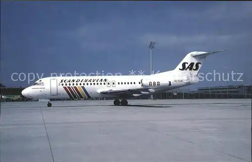 Flugzeuge Zivil SAS Scandinavian Fokker F 28 SE DGR Kat. Airplanes Avions