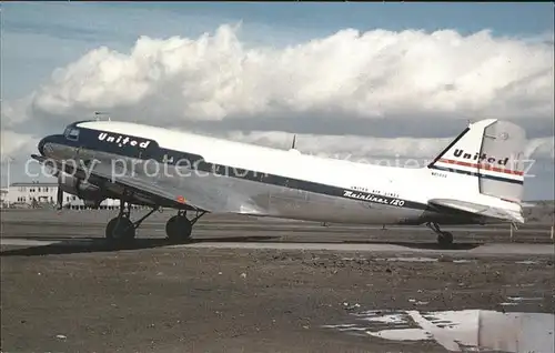 Flugzeuge Zivil United Air Lines Douglas DC 3 Kat. Airplanes Avions