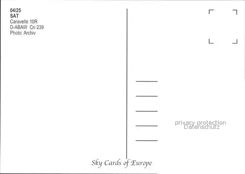 Flugzeuge Zivil SAT Caravelle 10R D ABAW Cn 239 Kat. Airplanes Avions