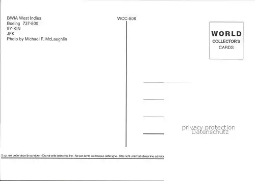 Flugzeuge Zivil BWIA West Indies Boeing 737 800 9Y KIN Kat. Airplanes Avions