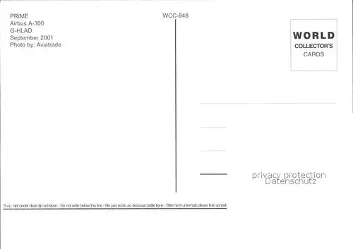 Flugzeuge Zivil Prime Airbus A 300 G HLAD  Kat. Airplanes Avions