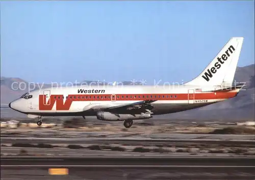 Flugzeuge Zivil Western Airlines Boeing 727 247 N4529W c n 20133 Kat. Airplanes Avions