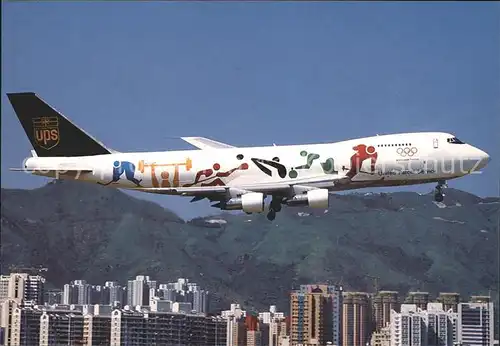 Flugzeuge Zivil UPS Olympic Games Worldwide Partner colours Boeing 747 212 Kat. Airplanes Avions