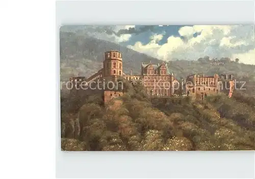 Hoffmann Heinrich Heidelberg Schloss  Kat. Kuenstlerkarte