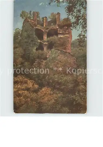 Hoffmann Heinrich Heidelberg Ruine Kat. Kuenstlerkarte