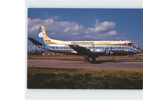 Flugzeuge Zivil Intercontinental Colombia Vc. Viscount 745D HK 1708 c n 138 Kat. Airplanes Avions