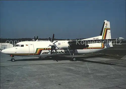 Flugzeuge zivil Air Zimbabwe Fokker 50 PH ARD Kat. Airplanes Avions